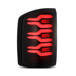 AlphaRex LED Tail Lights GMC Sierra (14-18) LUXX Series - Alpha-Black / Black / Black-Red