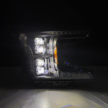 Load image into Gallery viewer, AlphaRex LED Projector Headlights Ford F150 (18-20) [3D Ice Cube LED - NOVA Series w/ DRL] 14th Gen Style Black or Jet Black - Black / w/ Converter Alternate Image