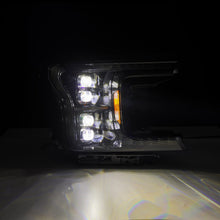 Load image into Gallery viewer, AlphaRex LED Projector Headlights Ford F150 (18-20) [3D Ice Cube LED - NOVA Series w/ DRL] 14th Gen Style Black or Jet Black - Black / w/ Converter Alternate Image