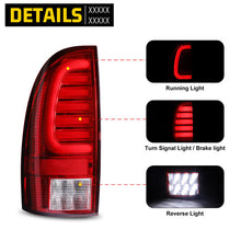 Load image into Gallery viewer, Winjet LED Tail Lights for Toyota Tacoma (2005-2015) with or without Sequential Turn Signal - Chrome with Red Lens Alternate Image