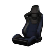 Load image into Gallery viewer, BRAUM Elite S Racing Seats (Reclinable - Black Leatherette) Black Cloth / Blue Cloth / Red Cloth / Red Plaid / Gray Plaid Alternate Image