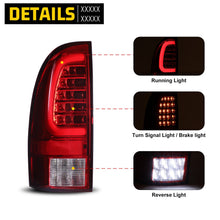 Load image into Gallery viewer, Winjet LED Tail Lights for Toyota Tacoma (2005–2015) Chrome / Red Lens with or without Sequential Turn Signal Light CTWJ-07 - without Sequential Signal / Red Alternate Image