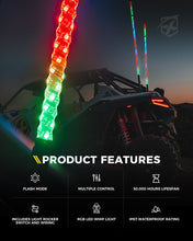 Load image into Gallery viewer, Xprite RGB-W LED Whip Lights w/ Durable Spring Base &amp; U.S. Flag / Xprite Flag - Multiple Length Options Alternate Image