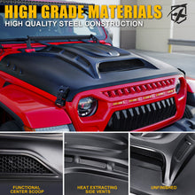 Load image into Gallery viewer, Xprite Hood Jeep Wrangler JL (18-22) [Unpainted - Piranha Series] with Functional Air Vents Alternate Image