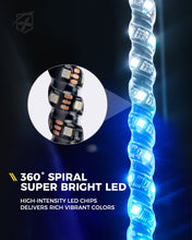Load image into Gallery viewer, Xprite Spiral Solid Color LED Flag Pole Whip Light - Multiple Length &amp; Light Color Options - 1pc / 4ft / White Alternate Image