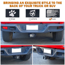 Load image into Gallery viewer, Xprite Aluminum Trailer Hitch Cover for 2" Receivers - U.S. Flag / Paw Print / X Logo - U.S. Flag Alternate Image