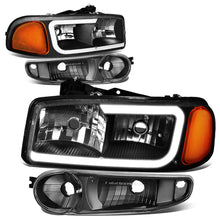 Load image into Gallery viewer, DNA Headlights for GMC Yukon (2000-2006) Yukon XL 1500 (2001-2006) with C-Shaped LED DRL and Black or Chrome Housing Alternate Image
