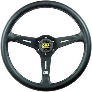 OMP Sand 380mm 3 Spokes Flat Steering Wheel [Off-Road] Polyurethane Black