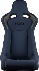 BRAUM Venom-R Cloth Bucket Seat (Blue w/ Carbon Fiber Leatherette Back) BRR7-BUFB