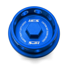 Load image into Gallery viewer, HPS Performance Billet Oil Cap Infiniti G35 G37 Q50 Q60 &amp; Nissan 350Z 370Z Altima Maxima Frontier Pathfinder - Black / Red / Blue Alternate Image