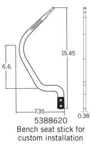 Hurst Competition/ Plus Shifter Stick - Bench Seat Clearance (15.45-in Tall) - 5388620/ Chrome - Manual Transmission