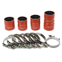 Load image into Gallery viewer, HPS Silicone Intercooler Coupling Ford F250 F350 F450 F550 Superduty 6.4L V8 Powerstroke (08-10) [High Temp Aramid Reinforced Boots Kit] Orange or Black - Orange Alternate Image