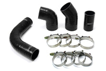 Load image into Gallery viewer, HPS Performance Silicone Intercooler Hoses GMC Sierra 2500 HD/3500 6.6L Duramax LB7 Diesel (02-04) [High Temp Aramid Reinforced Boots Kit] Orange or Black - Black Alternate Image