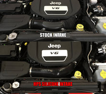Load image into Gallery viewer, HPS Performance Silicone Air Intake Hose Jeep Wrangler JK &amp; Unlimited 3.6L V6 (12-17) [Post MAF] Black / Red - Black Alternate Image