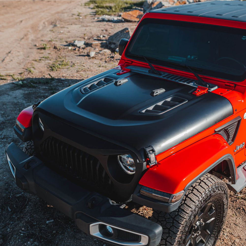 The 10th Anniversary Style Heat Dissipation Hood Compatible with 2018-2023 Jeep Wrangler JL&2020-2023 Gladiator JT (Not for Mojave&392 Model The 10th Anniversary Style Heat Dissipation Hood Compatible with 2018-2023 Jeep Wrangler JL&2020-2023 Gladiator JT (Not for Mojave&392 Model