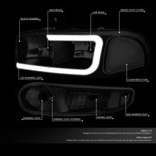 Load image into Gallery viewer, DNA Headlights for GMC Yukon (2000-2006) Yukon XL 1500 (2001-2006) with C-Shaped LED DRL and Black or Chrome Housing Alternate Image