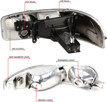 Load image into Gallery viewer, DNA Headlights for GMC Yukon (2000-2006) Yukon XL 1500 (2001-2006) with C-Shaped LED DRL and Black or Chrome Housing Alternate Image