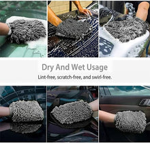 Load image into Gallery viewer, WASH&amp;WHIPS Chenille Premium Scratch-Free Microfiber Lint-Free Blue Wash Mitt 8&quot; x 10&quot;in &amp; Black Pitstop Particle Interceptor Alternate Image