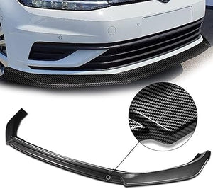 DNA Front Lip VW Golf Non GTI/R/R-Line (2018-2021 ) w/ Vertical Stabilizers  - Matte Black/ Glossy Black/ Carbon Fiber