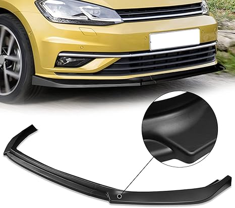 DNA Front Lip VW Golf Non GTI/R/R-Line (2018-2021 ) w/ Vertical Stabilizers  - Matte Black/ Glossy Black/ Carbon Fiber