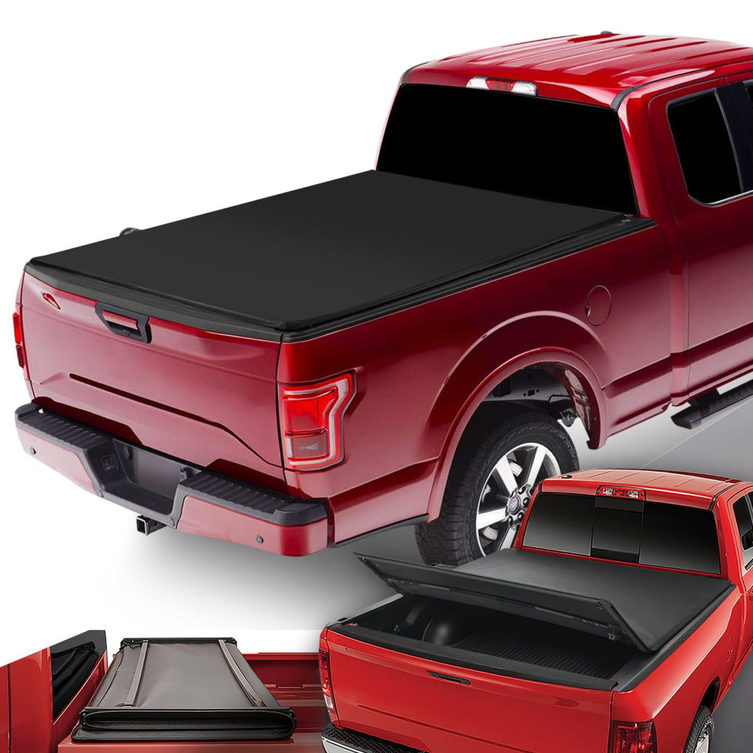 DNA Tonneau Cover Dodge Ram 1500 (2002-2018) Classic (2019-2023) 6.5' Bed Soft Tri-Fold Adjustable - Black