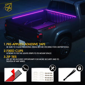 Xprite Spire 3 Series Multi-Color RGB LED Truck Bed Light Strips