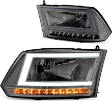 Load image into Gallery viewer, DNA Headlights for RAM 1500 / 2500 / 3500 / 4500 / 5500 (2010-2018) with C-Shaped LED DRL &amp; Sequential Signals Lights Alternate Image