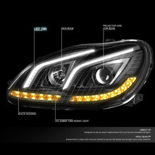 Load image into Gallery viewer, DNA Projector Headlights for Mercedes W220 S430 / S500 / S600 (2000-2006) S350 (2006) Black or Chrome Housing with Halo or LED Bar DRL Alternate Image