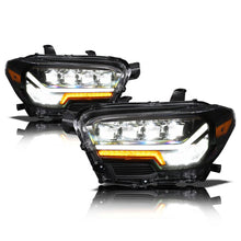 Load image into Gallery viewer, Alpha Owls Projector Headlights Toyota Tacoma (16-22) 5500K Super White LED - w/ LED DRL Models Alternate Image
