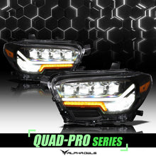 Load image into Gallery viewer, Alpha Owls Projector Headlights Toyota Tacoma (16-22) 5500K Super White LED - w/ LED DRL Models Alternate Image