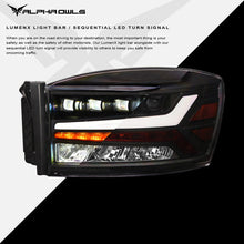 Load image into Gallery viewer, Alpha Owls Projector Headlights Dodge Ram (06-22) 5500K Super White LED - 2006-2009 Alternate Image
