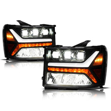 Load image into Gallery viewer, Alpha Owls Projector Headlights Chevy Silverado / GMC Sierra (07-14) 5500K Super White LED - Sierra Alternate Image