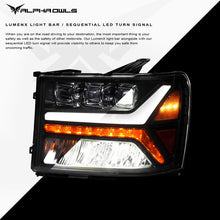 Load image into Gallery viewer, Alpha Owls Projector Headlights Chevy Silverado / GMC Sierra (07-14) 5500K Super White LED - Silverado Alternate Image