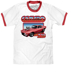 Load image into Gallery viewer, Tee Luv 70s Style Chevrolet Camaro Z28 Ringer T-Shirt - White/Red (S-3XL) Alternate Image