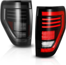Load image into Gallery viewer, Winjet LED Tail Lights Ford F150 (2009-2014) Sequential Turn Signal - Black / Chrome CTWJ-0706 - Black with Smoked Lens Alternate Image