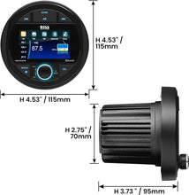 Load image into Gallery viewer, Boss Audio Systems Weatherproof Marine Gauge Receiver with Bluetooth, Digital Media MP3 Player, Built-in Amplifier, USB Port &amp; AM/FM Radio Alternate Image