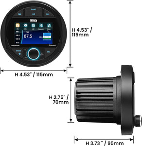 Boss Audio Systems Weatherproof Marine Gauge Receiver with Bluetooth, Digital Media MP3 Player, Built-in Amplifier, USB Port & AM/FM Radio