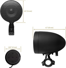 Load image into Gallery viewer, Boss Audio Systems Motorcycle &amp; ATV Speaker System - Bluetooth, Weatherproof, 4&quot; Speakers, Amplifier, Volume Control, 12V , Matte Black or Chrome Option Alternate Image