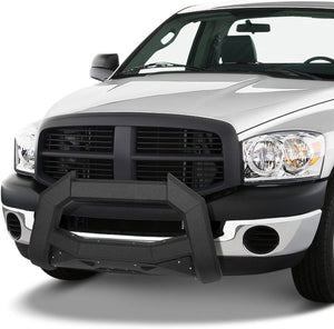 J2 Engineering Bull Bar Dodge Ram Mega Cab (02-09) [Carbon Steel Bumper Grille Guard] Black Finish