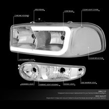 Load image into Gallery viewer, DNA Headlights for GMC Yukon (2000-2006) Yukon XL 1500 (2001-2006) with C-Shaped LED DRL and Black or Chrome Housing Alternate Image