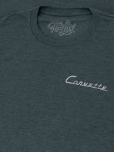 Load image into Gallery viewer, Chevy Corvette C1 Front and Back Print T-Shirt - Navy Heather Alternate Image