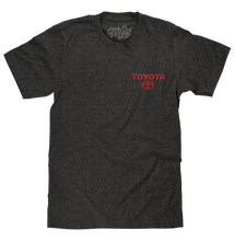 Load image into Gallery viewer, Toyota Drive Your Dreams Left Chest Front and Back Logo T-Shirt - Charcoal Heather Alternate Image