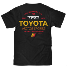 Load image into Gallery viewer, Toyota Racing Development TRD Front and Back Print T-Shirt - Black Alternate Image