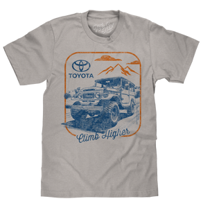 Retro Toyota Land Cruiser Climb Higher T-Shirt - Light Gray