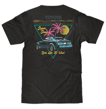 Load image into Gallery viewer, Toyota Supra Double Sided 80s Graphic T-Shirt - Black Alternate Image