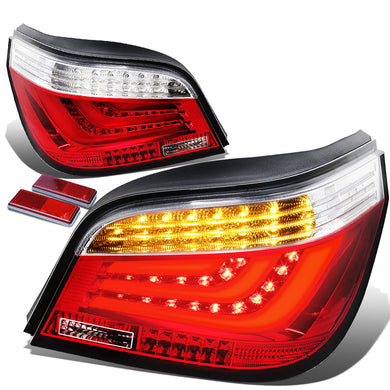DNA Tail Lights BMW 4-Door Sedan 5-Series (2004-2007) M5 (2006-2007) Red LED w/Clear Lens