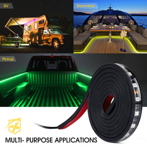 Xprite 2x 60 LED Blue Truck Bed Light Strips – Cargo Lighting Kit