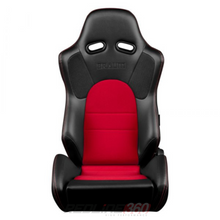 Load image into Gallery viewer, BRAUM ADVAN Sport Seats (Reclinable) Black Leatherette or Black Cloth - Black Leatherette w/ Red Fabric Insert Alternate Image