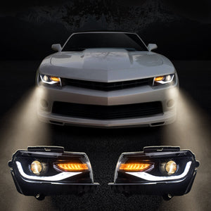 Auto Addict Projector Headlights Chevy Camaro (2014-2015) w/ LED Day Running Light