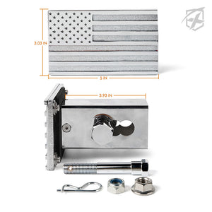 Xprite Aluminum Trailer Hitch Cover with U.S. American Flag - 2" Receivers